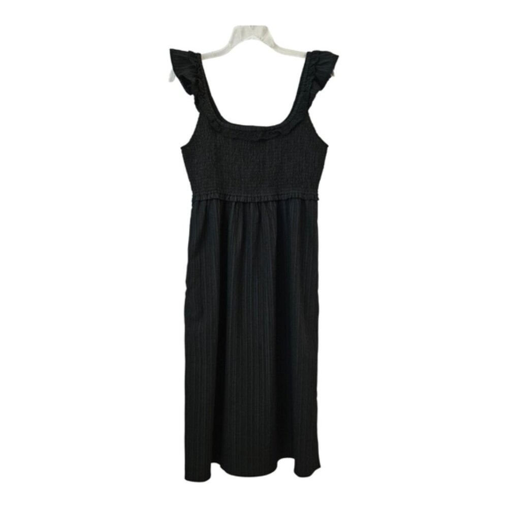 AE Flutter Sleeve Smocked Midi Dress, XL, Black - Picture 3 of 3